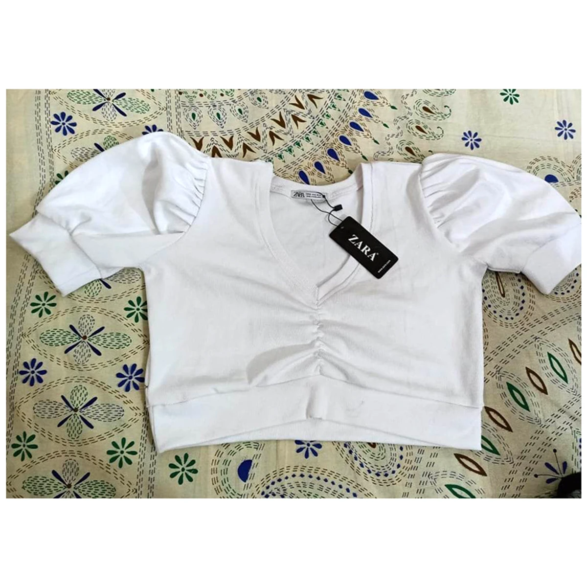 Cotton Crop Tops Blouse White Color for Women